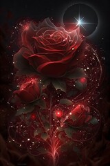 red rose on a black love background