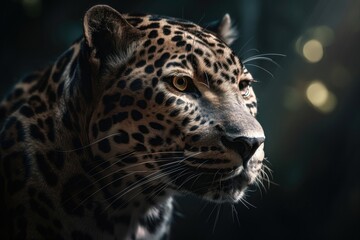 Fototapeta na wymiar Endangered Species. Leopard portrait. AI generated