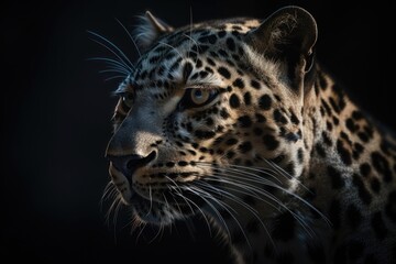 Fototapeta na wymiar Endangered Species. Leopard portrait. AI generated