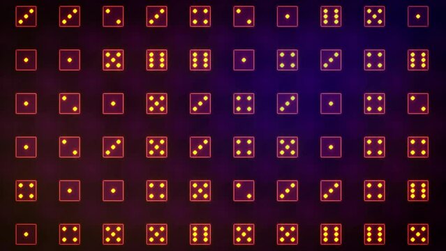 pink neon casino gambling dices abstract 3D background - loop video