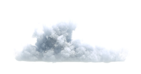 3d render of realistic white cloud isolated on transparent background