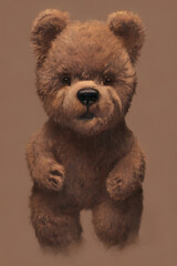 Brown Teddy Bear Painting