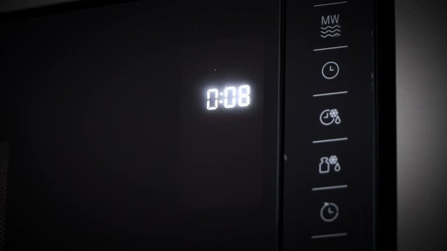 Countdown timer display on an microwave oven