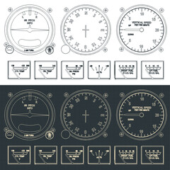 Airplane control panel drawings