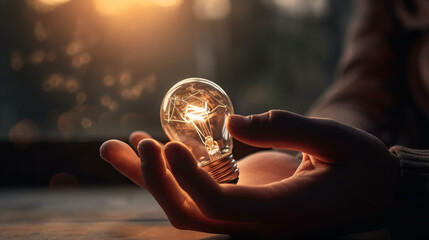 light bulb in hand
