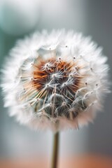 Dandelion flower with blurred background. Generative AI