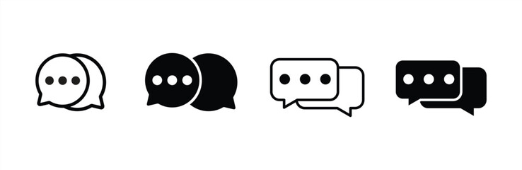 Chat message icon set. Chat message for apps and websites.  Chat speech bubble. Vector illustration