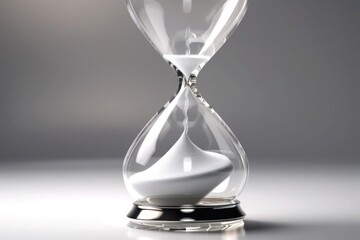 beautiful glass hourglass time watch on a light background clock photorealistic generative ai