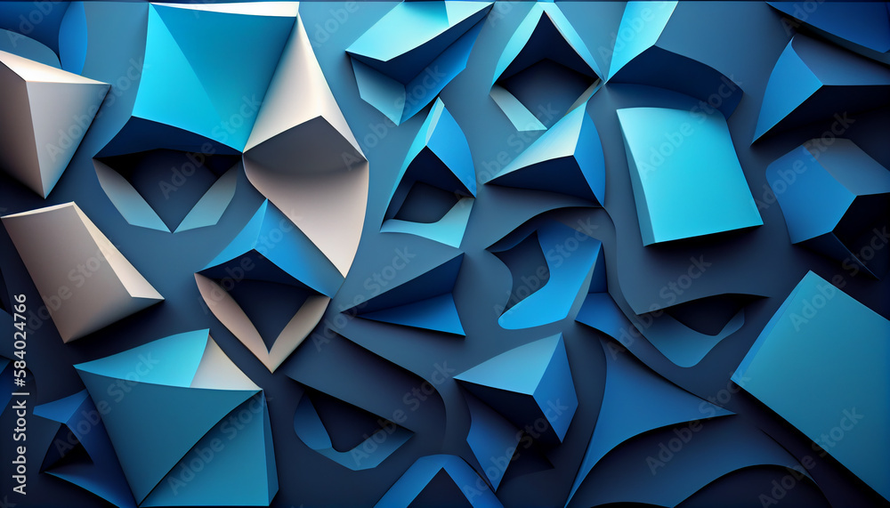 Canvas Prints modern abstract blue background. generate ai.