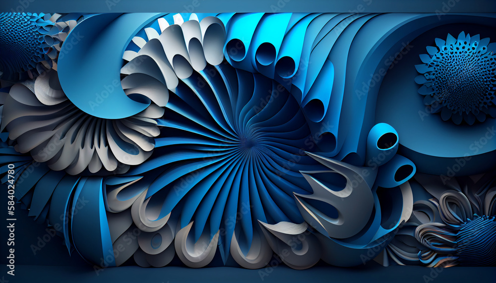 Canvas Prints modern abstract blue background. generate ai.