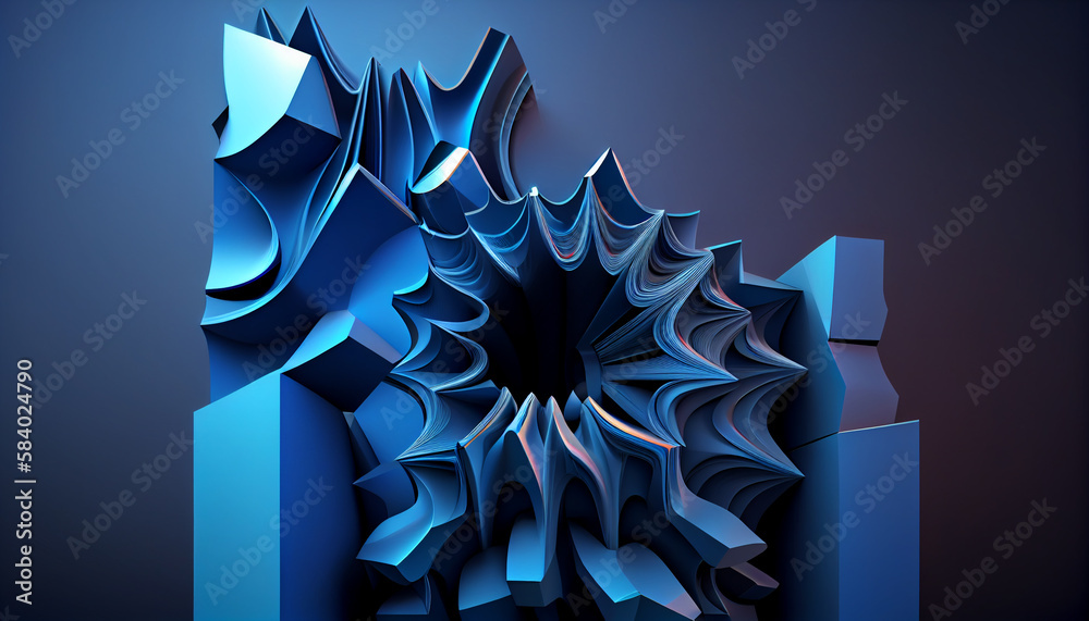 Canvas Prints modern abstract blue background. generate ai.