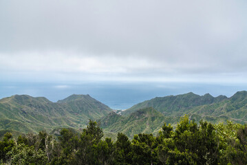 Overcast day in Anaga nacional park, Tenerife, Spain on March