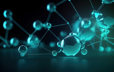 scientific background dark turquoise links molecule geometry vectors networks technologies generative ai