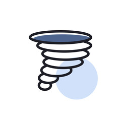 Tornado vector flat icon. Whirlwind storm sign