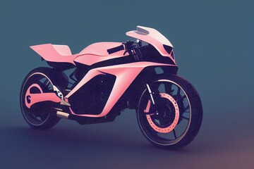 Fototapeta na wymiar Highly Detailed Realistic Silhouette of a Motorbike - Generative AI