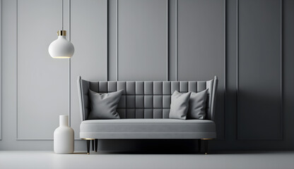 modern living room grey scaled  couch  -AI Generative 
