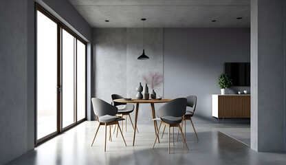 modern living room grey scaled style decor -AI Generative 
