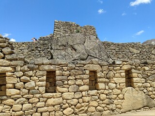 Fototapeta na wymiar ancient stone wall machu picchu peru