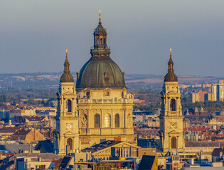Fototapeta na wymiar St. Stephen's basilica dome au sunset, Budapest, Hungary