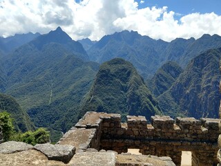 Fototapeta na wymiar Machu Picchu Inca stone ruins in Peru