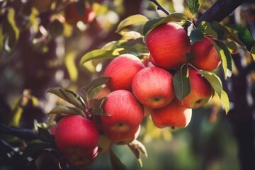 red apples on a tree