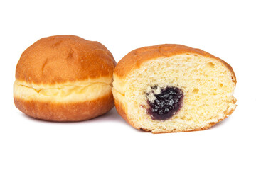 Tasty berliner donuts ball isolated on the white background