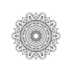 Mandala Line Art for coloring book.meditation Symbol pattern.anti-stress therapy.Ethnic decorative henna Tatto Elements.Islamic,Arabic, Indian,Ottoman motifs.hand drawn vector.Oriental line ornament