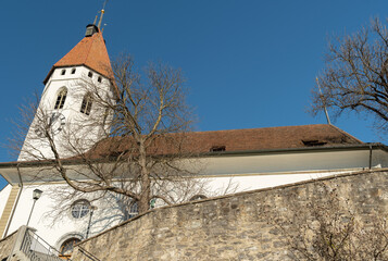City church in the center of Thun in Switzerland