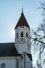 Fototapeta na wymiar City church in the center of Thun in Switzerland