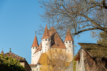 Beautiful Thun castle in the city center in Switzerland