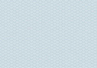 青海波(波模様)のパターン背景　グレー(灰)