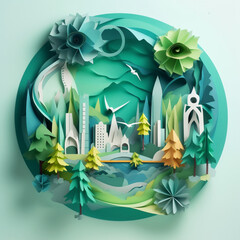 Earth day Illustration, Creative Background, wallpaper. Generative Ai.	