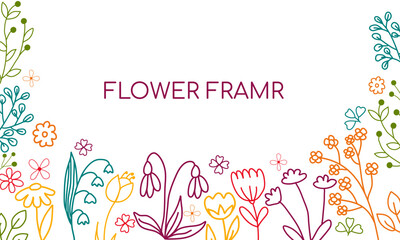 Draw vector banner beauty flower for spring season.