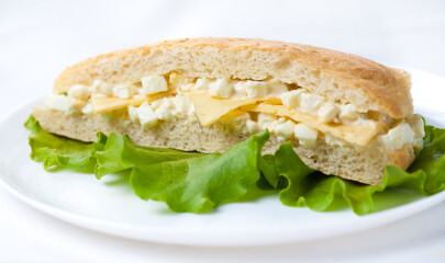 sandwich with cheese isolated on white background
