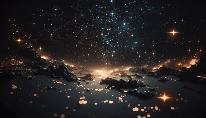 Background with stars.Generative AI.