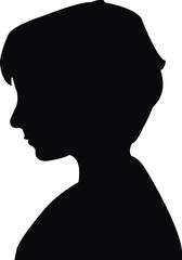  a cute boy head silhouette vector