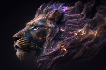 Lion Galaxy - Abstract Wallpaper