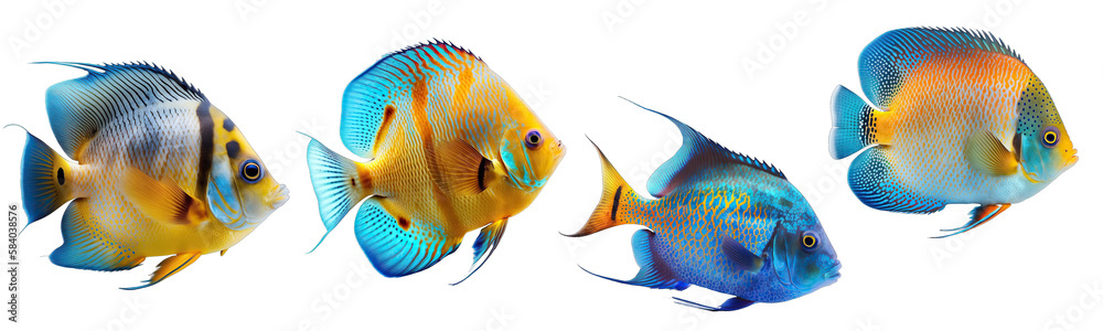 Wall mural Fish on a white collection, generative ai  - Wall murals