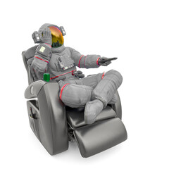 Naklejka premium astronaut is changing the chanel