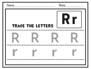 Alphabet tracing practice Letter R. Tracing practice worksheet Educational children Tracing, printable worksheet for kids. Writing training printable worksheet