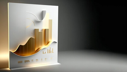 Gold Graph chart business presentation background