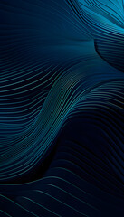 Naklejka premium Abstract dark blue and black wave background mobile wallpaper vertical image. Generative ai.