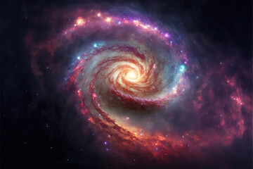 Spiral Galaxy. Space with stars generative AI background