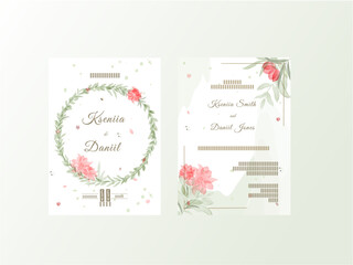 wedding invitation card with flowers