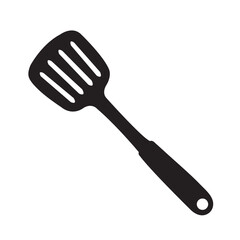 Espátula de cocina negra. Icono vector