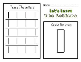 letters i. Learning Kids counting activity. Worksheet for learning letters. Handwriting practice sheet. Basic writing