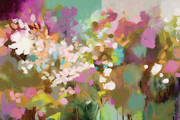 abstract flowers in spring