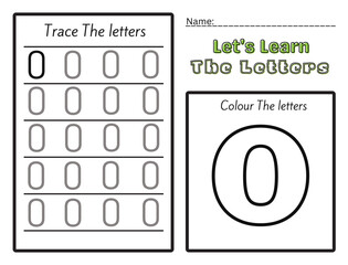 letters o. Learning Kids counting activity. Worksheet for learning letters. Handwriting practice sheet. Basic writing