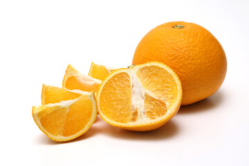 Hassaku oranges isolated on a white background.