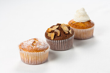 chocolate muffin with cream